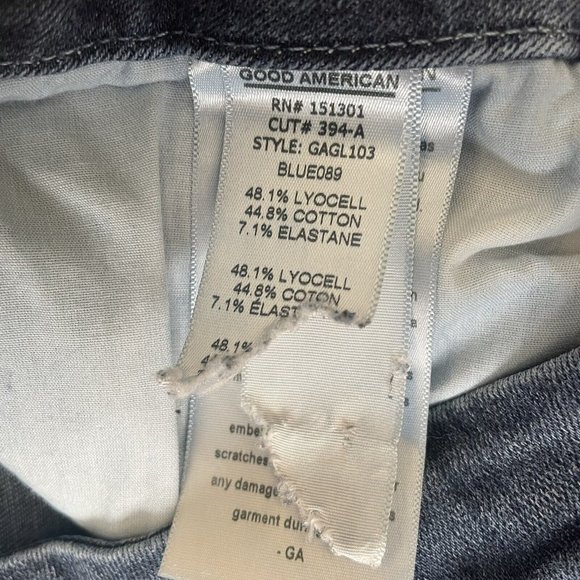 Good American Jeans Womens 4/27 Skinny Stretch Denim Pants Good Legs Dark Wash - Picture 5 of 12